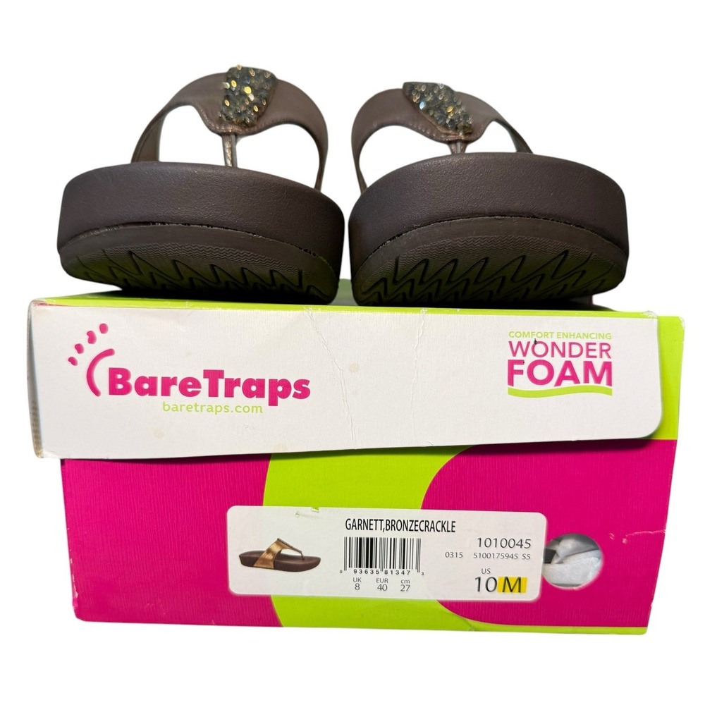 BareTraps Garnett Sandals Women 10 Bronze Walking Comfort Cushion Slip On Shoes - Picture 13 of 13